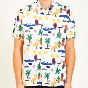 THE HOLIDAY SHORT SLEEVE SHIRT IN WHITE SUMMER BY BARNEY COOLS